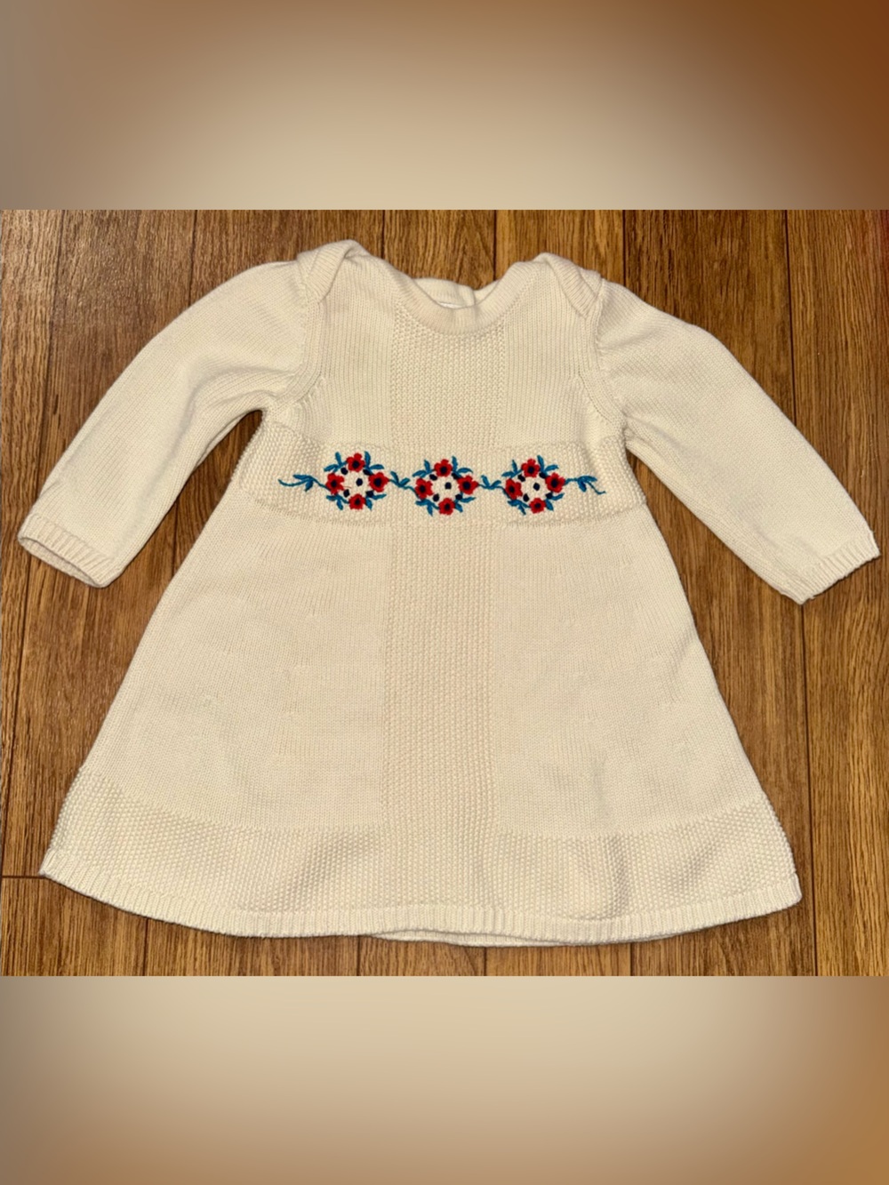 Hanna Andersson Cream Floral Sweater Dress